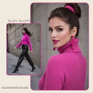 Pink Viscose Knit Sweater – Soft Stretch Pullover | New With Tags | Medium ❤️